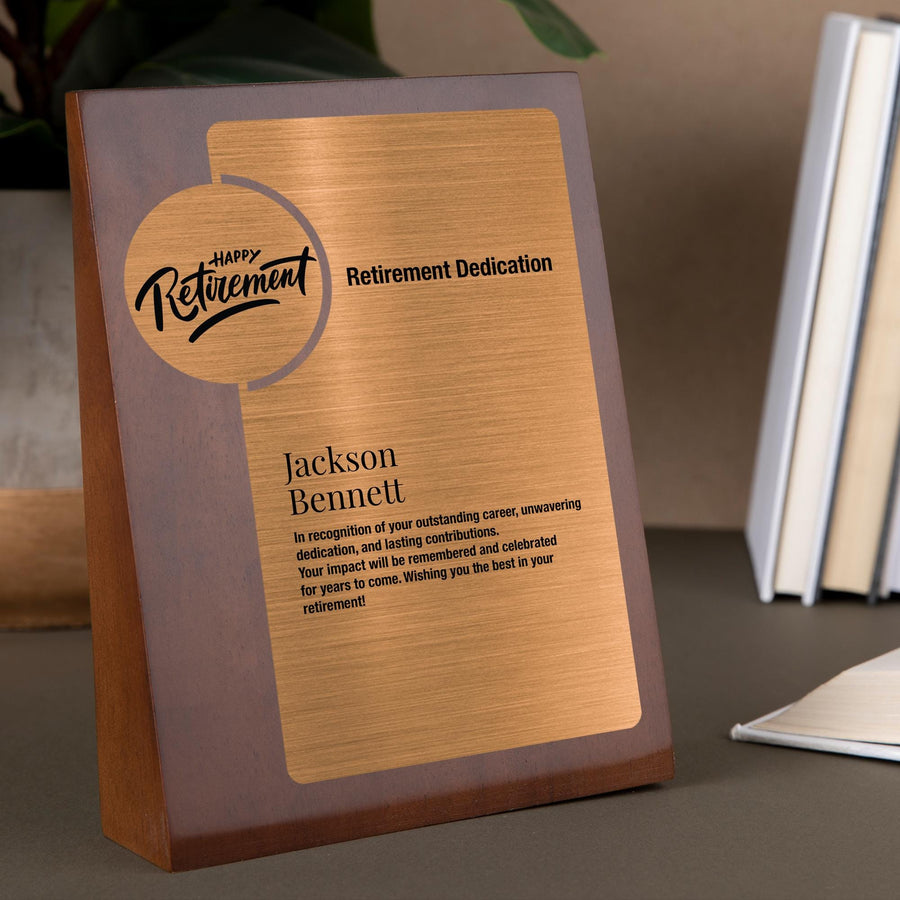 a plaque that is sitting on a table