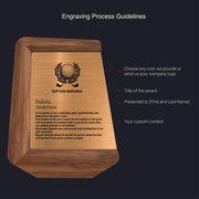 Prestigious Cooper Brushed Plaque Custom Logo Award Modern Trophy Desk Plaque
