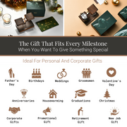 The image is a collage of various gift ideas, including personal and corporate gifts, ideal for different occasions such as Father's Day, birthdays, weddings, groomsmen, Valentine's Day, anniversaries, housewarming, graduations, Christmas, and new job gifts.