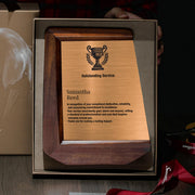 Professional Acrylic Photo Display Custom Text Award Modern Office Gift Achievement Appreciation Premium Clear Block Large Size Desktop Stand Professional Presentation Elegant Design Custom Message Option Employee Recognition Award
