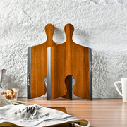 Shanik Acacia Set of 3 Wood Cheese Board Set with Puzzle Handles
