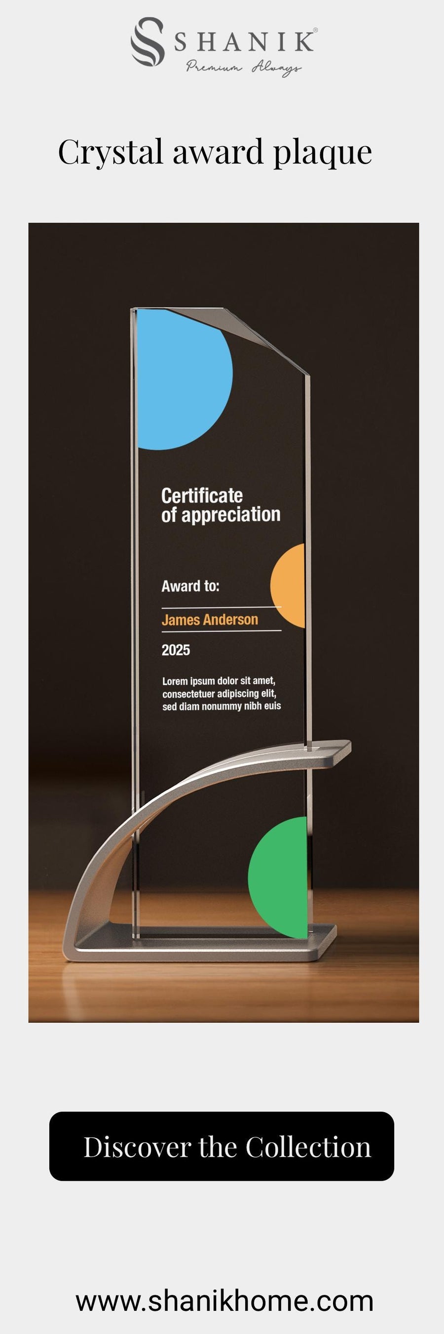 Crystal Award UV Print Plaque Display Stand Crystal Trophy