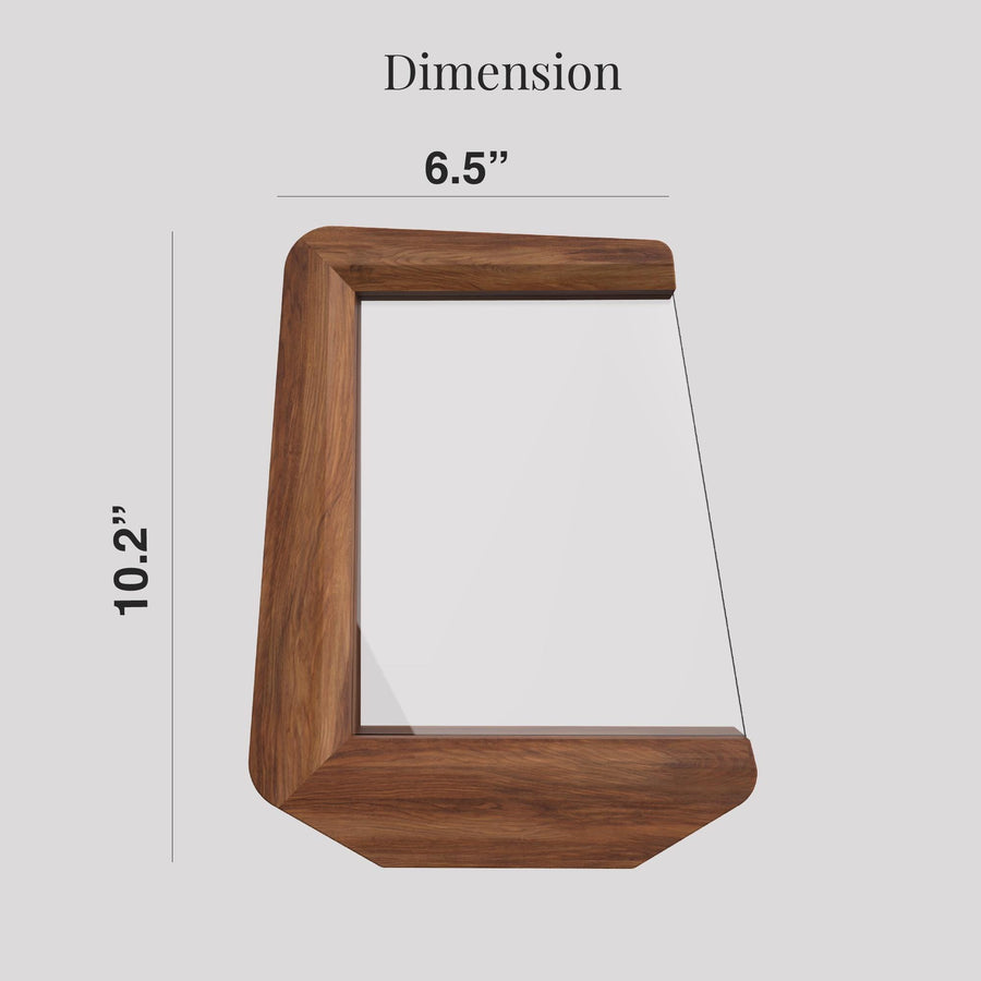 a wooden frame with measurements for a mirror