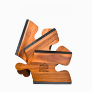 Shanik Acacia Set of 3 Wood Cheese Board Set with Puzzle Handles