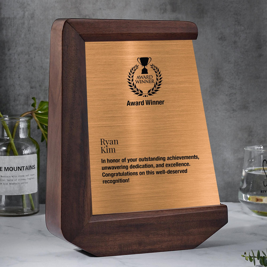 Desktop Photo Display Appreciation Acrylic Block Professional Achievement Award Custom Text Option Modern Office Accessory Clear Construction Large Format Presentation Elegant Design Contemporary Style Recognition Gift Professional Quality