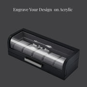 Personalized Box for 5 Watches  Custom Engraved Watch Display Case  Leather Watch Box for Men