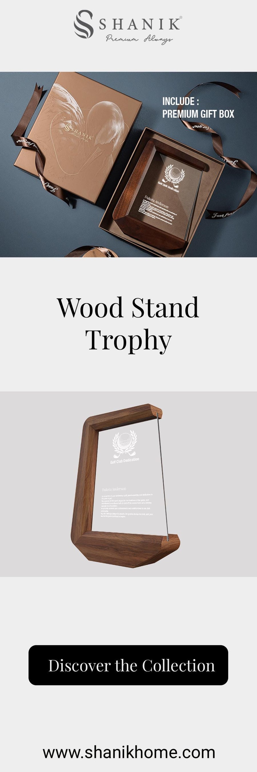 a brochure for a wood stand trophy
