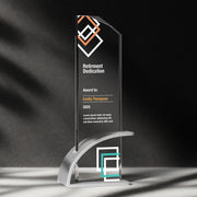 Custom Recognition Award Plaque Premium Crystal Award Professional Business Achievement Display Clear Optic Design Executive Desktop Piece UV Print Customization Perfect Corporate Gift Elegant Presentation Stand Modern Office Collection