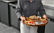 Oval Cheese Board Set - Acacia Wood Charcuterie Board with Nesting Bowls and Utensils