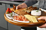 Oval Cheese Board Set - Acacia Wood Charcuterie Board with Nesting Bowls and Utensils