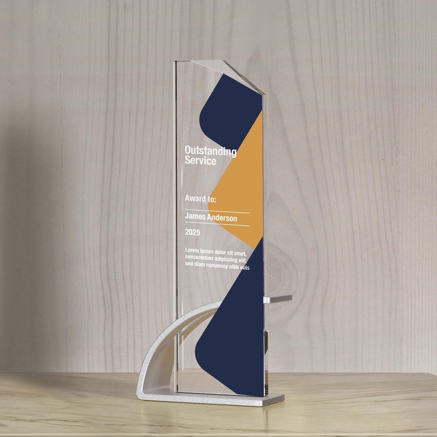 Crystal Award UV Print Plaque Display Stand Crystal Trophy