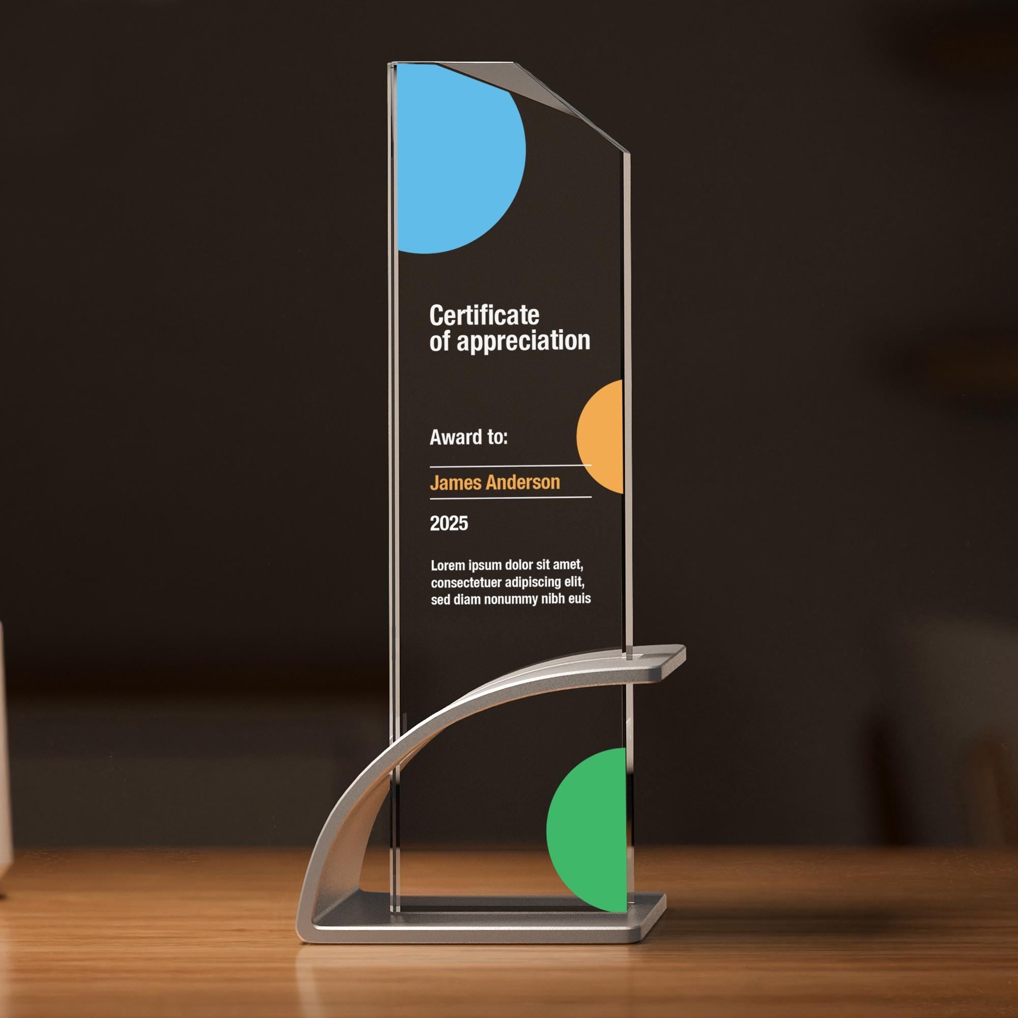 Professional Crystal Award Plaque Custom Business Recognition Trophy Clear Optic Design Premium Display Stand Achievement Recognition Gift Corporate Presentation Piece UV Print Customization Modern Office Display Elegant Executive Gift