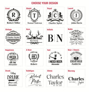 a collection of personalized designs, including monikers, logos, and text, that can be used for various purposes such as gifts, merchandise, or branding.
