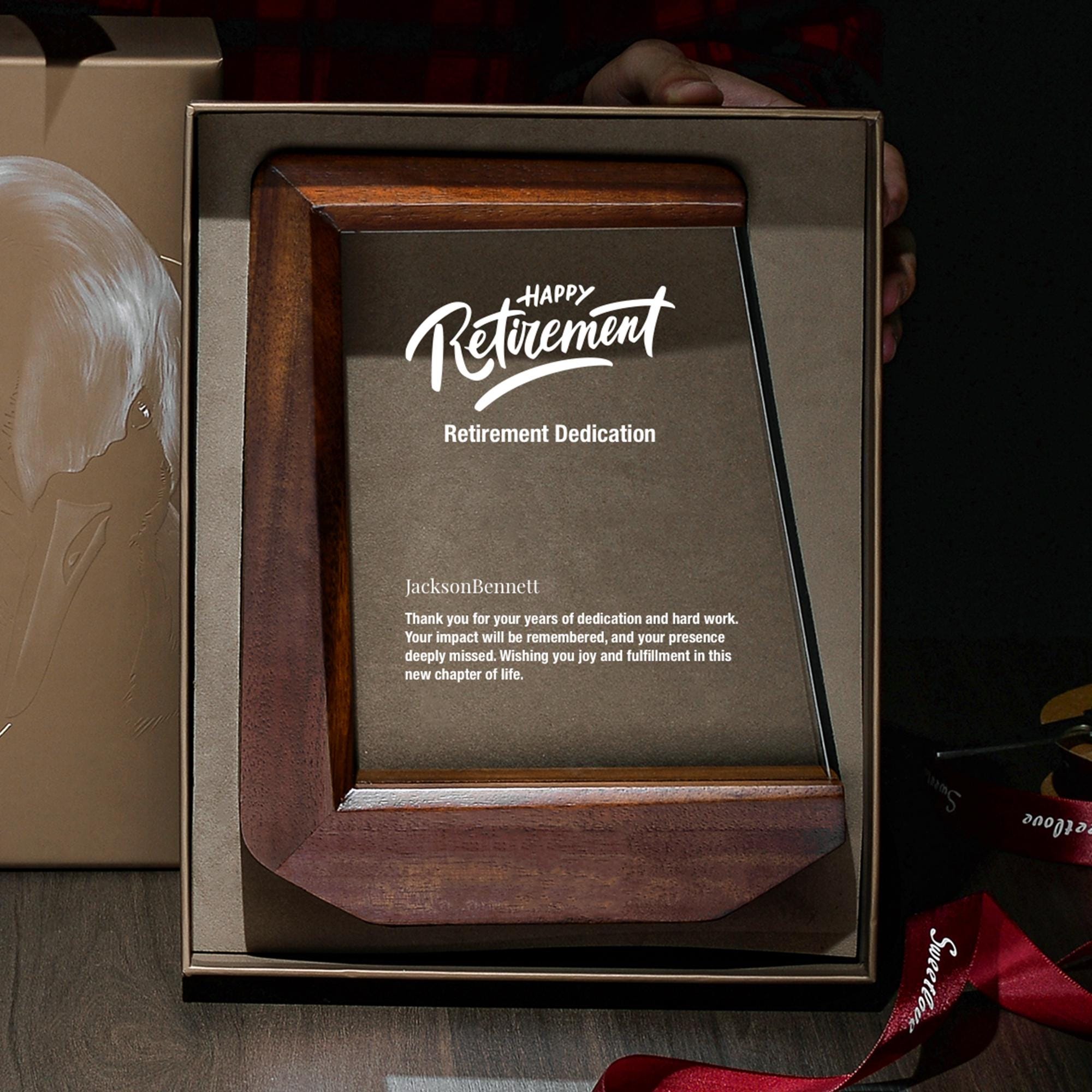 a box with a plaque inside of it