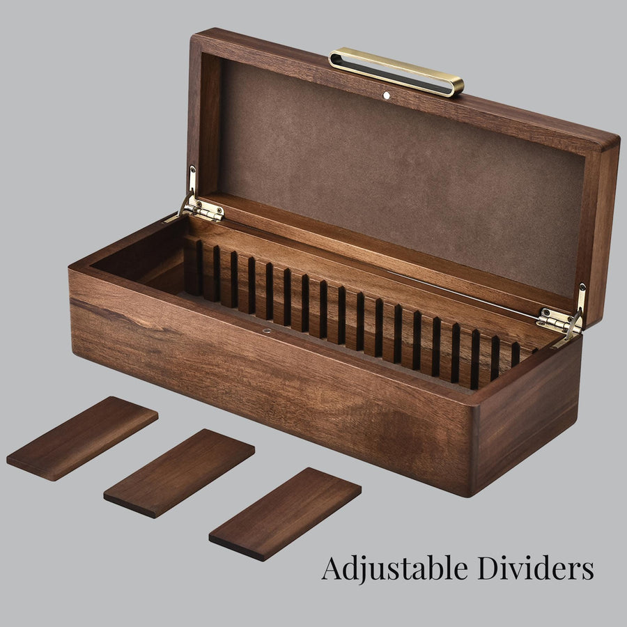 a wooden box with four pieces of wood in it