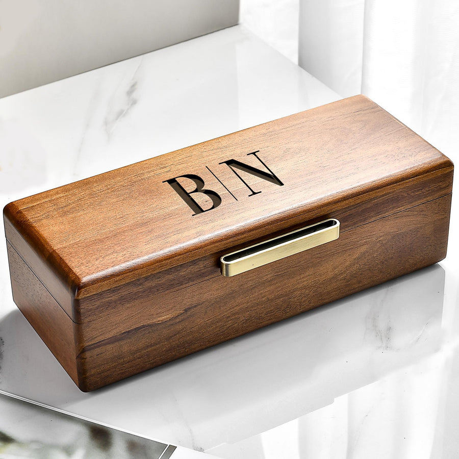 a wooden box sitting on top of a table