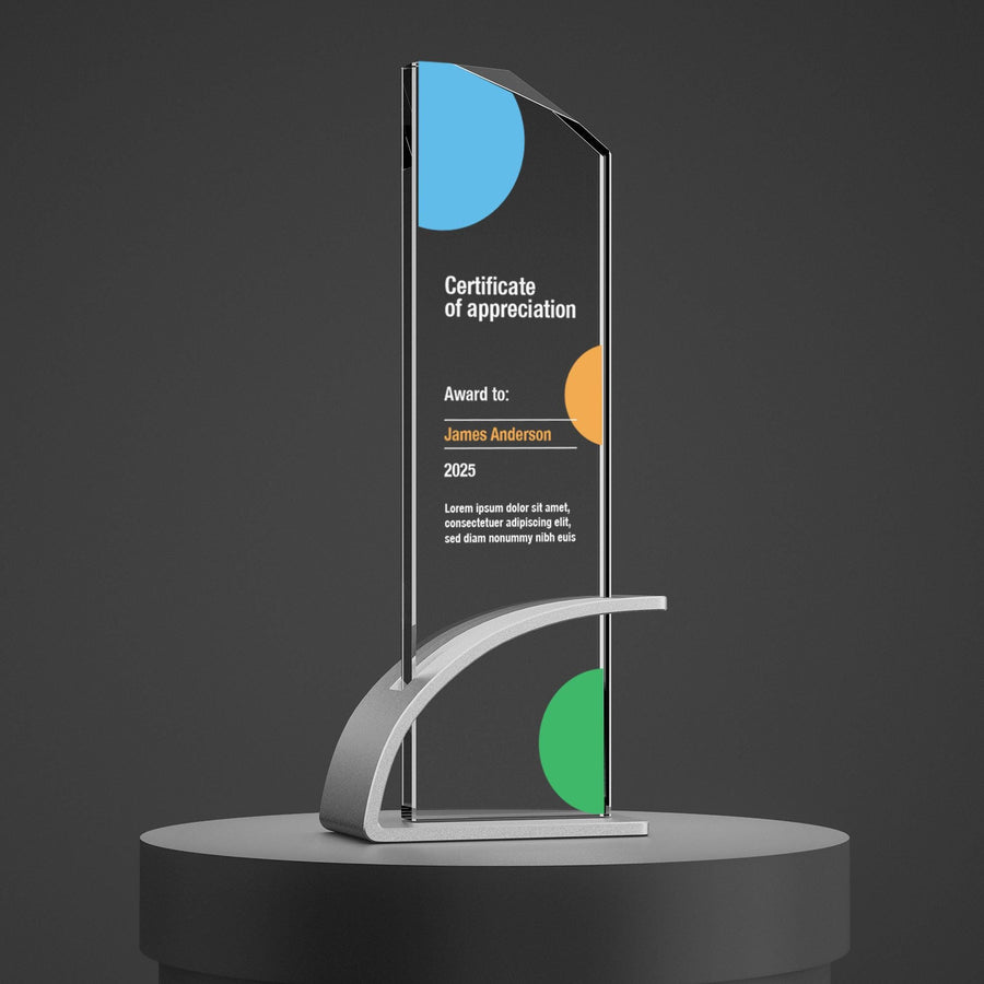 Crystal Award UV Print Plaque Display Stand Crystal Trophy