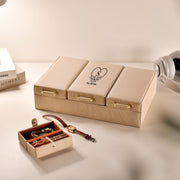 a couple of boxes sitting on top of a table
