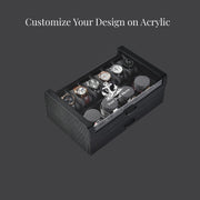 Personalized Watch Box for Men Large Leather Watch Case with Acrylic Top 10 Watch Mens Gift