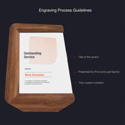 Professional Achievement Award Modern Display Design Custom Pattern Options Premium Construction Materials Elegant Business Recognition Gift Contemporary Office Presentation Geometric Style Details Blue Yellow Accents Wood Acrylic Elements