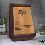 Prestigious Cooper Brushed Plaque Custom Logo Award Modern Trophy Desk Plaque