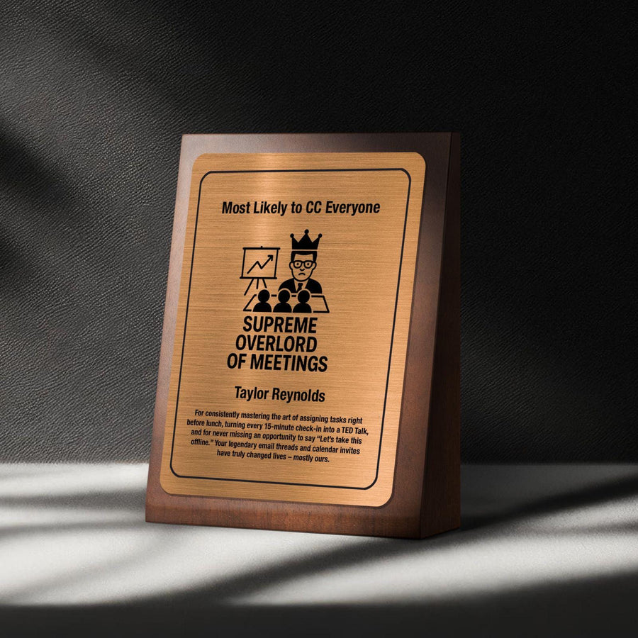 a wooden plaque with a picture of a chess player