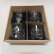 Custom Whiskey Decanter Set Personalized Glassware Gift Box