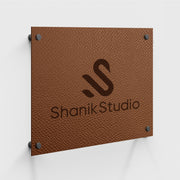 Custom Leather Office Sign Personalized Name Plate Executive Door Plaque Modern Workplace Decor Professional Office Gift