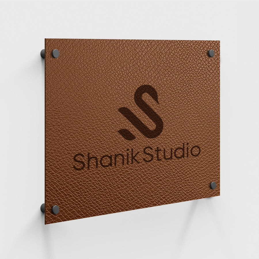 Custom Leather Office Sign Personalized Name Plate Executive Door Plaque Modern Workplace Decor Professional Office Gift