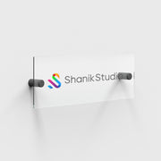 Custom UV print office signage modern acrylic wall nameplate for business branding personalized logo display reception desk decor