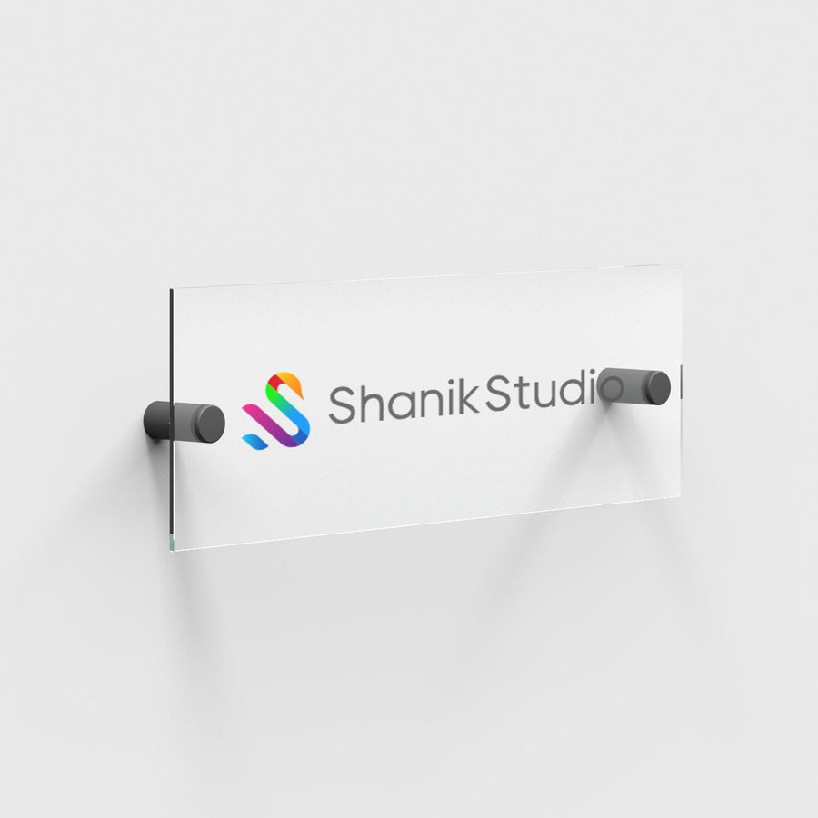 Custom UV print office signage modern acrylic wall nameplate for business branding personalized logo display reception desk decor