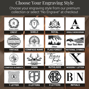 a collection of various engraved designs and logos, including letters, symbols, and other decorative elements. The text suggests that these designs can be used for personalized items, such as monogrammed letters, engraved cards, or other custom-made products.