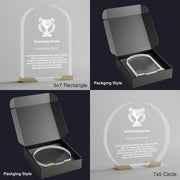 three different views of the packaging style of a watch