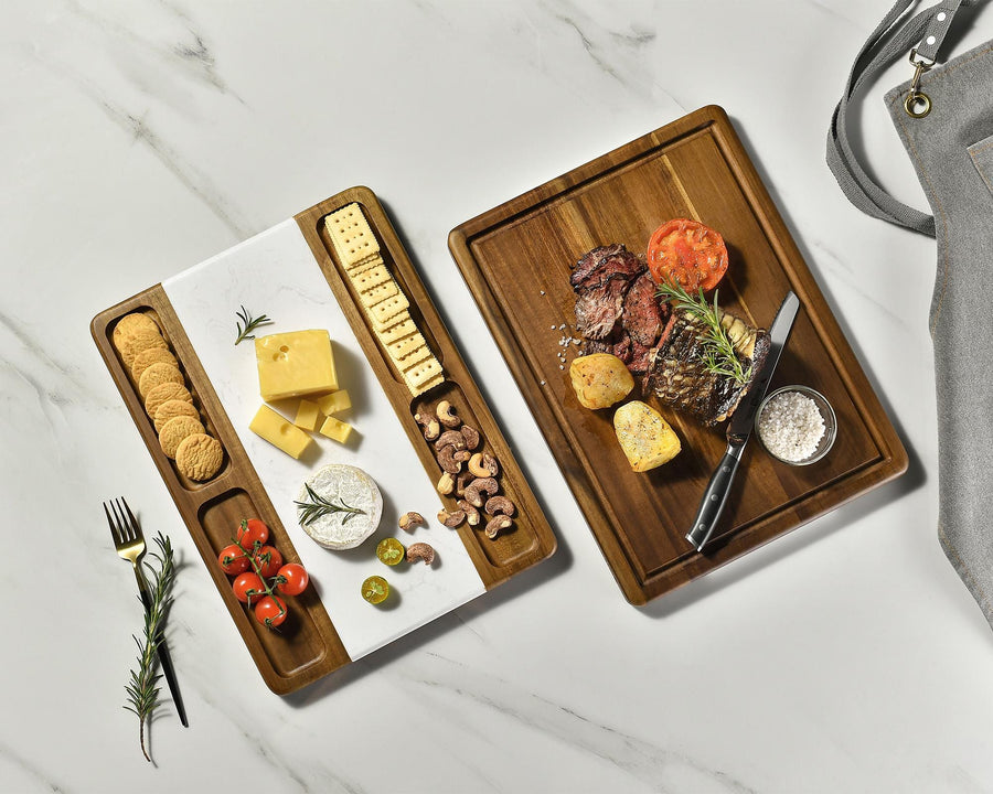 a couple of trays filled with different types of food