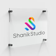 Custom UV print office signage modern acrylic wall nameplate for business branding personalized logo display reception desk decor