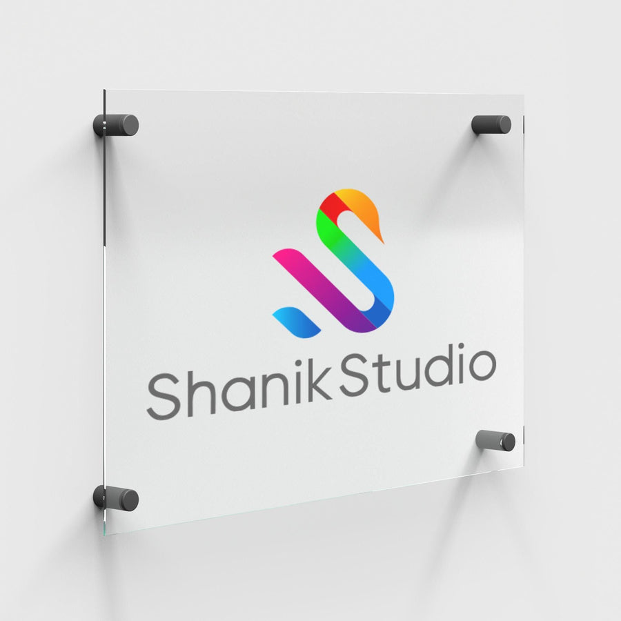 Custom UV print office signage modern acrylic wall nameplate for business branding personalized logo display reception desk decor