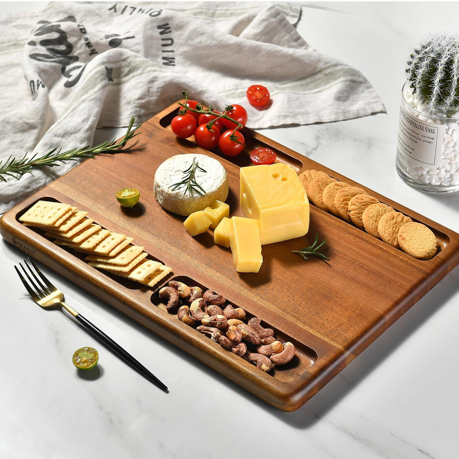 Thick Double-Sided Wood Cutting Board  Laser Engraved  Perfect Grill Gift for Dad  Personalized Meat and Cheese Board for Christmas Gift