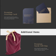 a bag with a ribbon and some cards inside of it