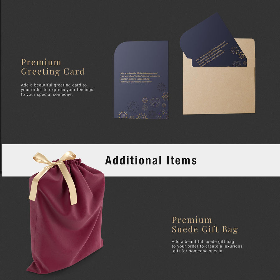 a bag with a ribbon and some cards inside of it