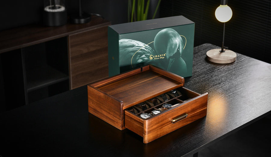 Luxury wood valet for daily essentials
