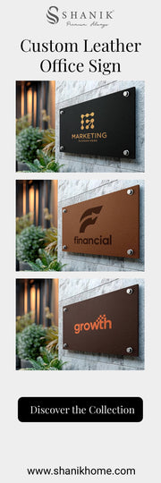 Custom Leather Office Sign Personalized Name Plate Executive Door Plaque Modern Workplace Decor Professional Office Gift
