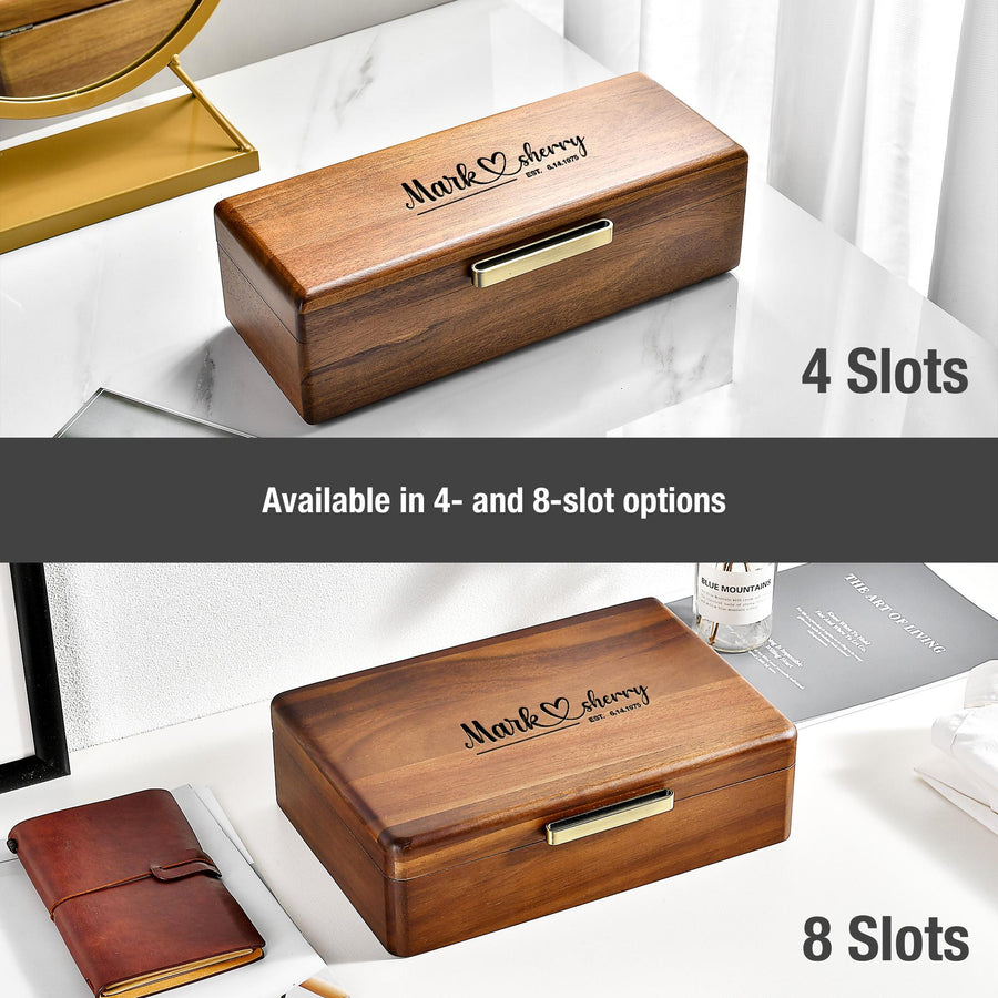 a wooden box sitting on top of a table