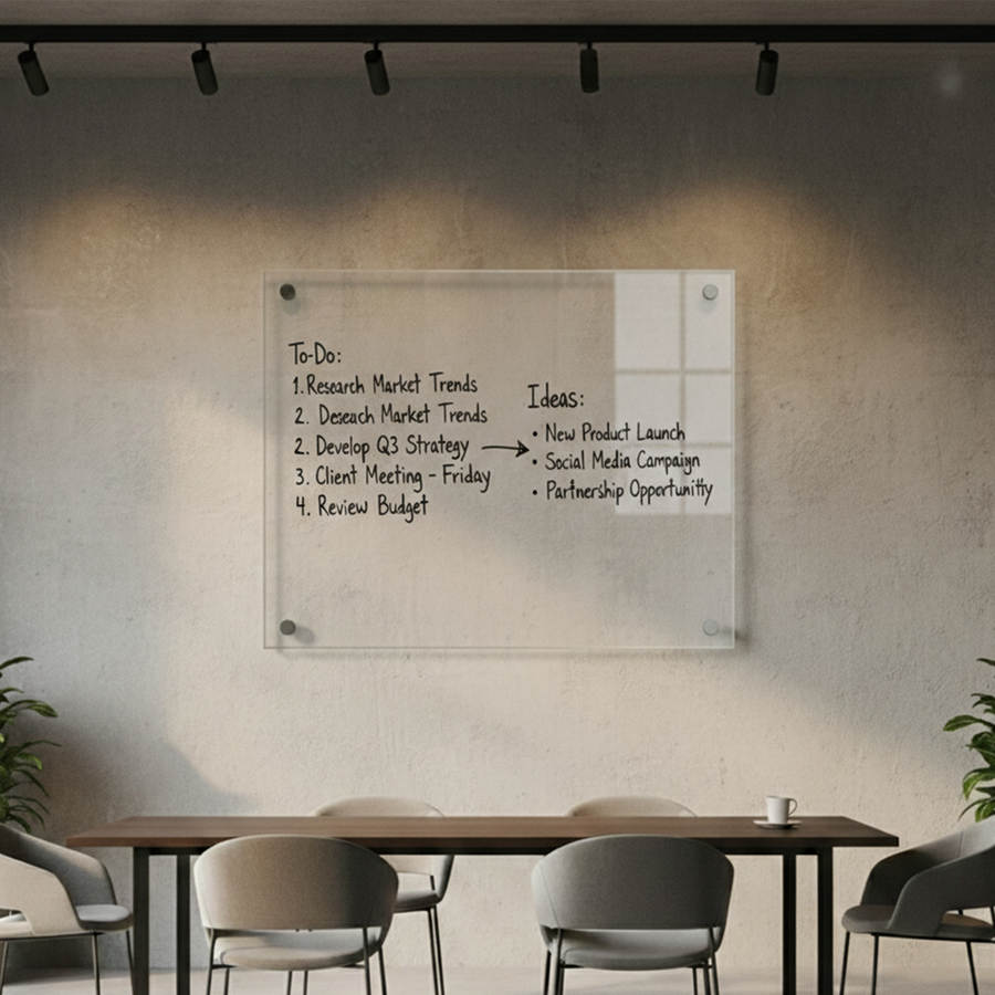 Meeting room writable blank acrylic board wall mounted office task board clear acrylic dry erase board reception announcement acrylic sign
