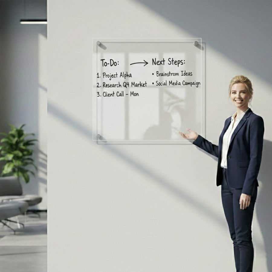Meeting room writable blank acrylic board wall mounted office task board clear acrylic dry erase board reception announcement acrylic sign