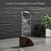 Elegant Crystal Wood Base Trophy Award