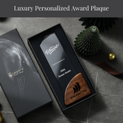Elegant Crystal Wood Base Trophy Award