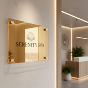 Spa business signboard hair salon acrylic logo sign custom UV printed wall decor personalized branding plaque spa and beauty salon