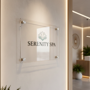 Spa business signboard hair salon acrylic logo sign custom UV printed wall decor personalized branding plaque spa and beauty salon