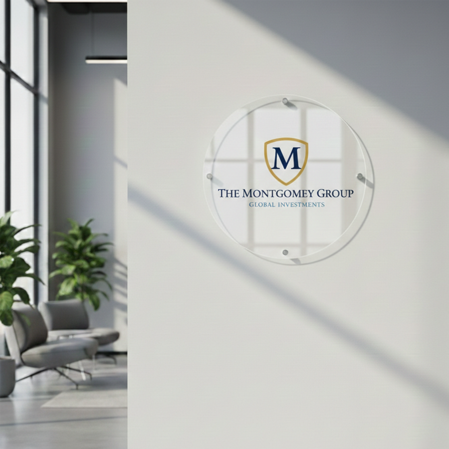 Custom UV print office signage modern acrylic wall nameplate for business branding office reception logo wall decor lobby display sign