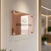 Spa business signboard hair salon acrylic logo sign custom UV printed wall decor personalized branding plaque spa and beauty salon